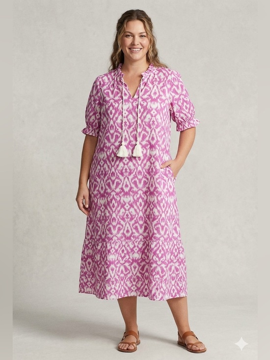 Dresses & Skirts - Purple and White Patterned Maxi Dress